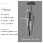 LED Stair Chandelier: Luxury Loft Geometry Pendant Lamps for Modern Living