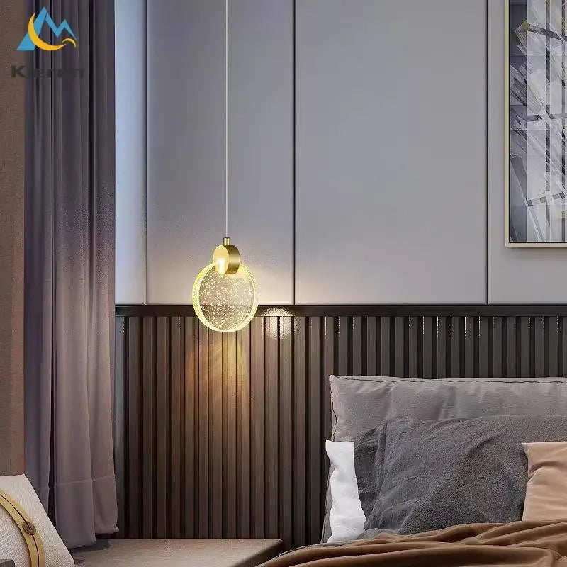 Crystal LED Chandelier Tricolor Light Pendent Lamp for Modern Living Room