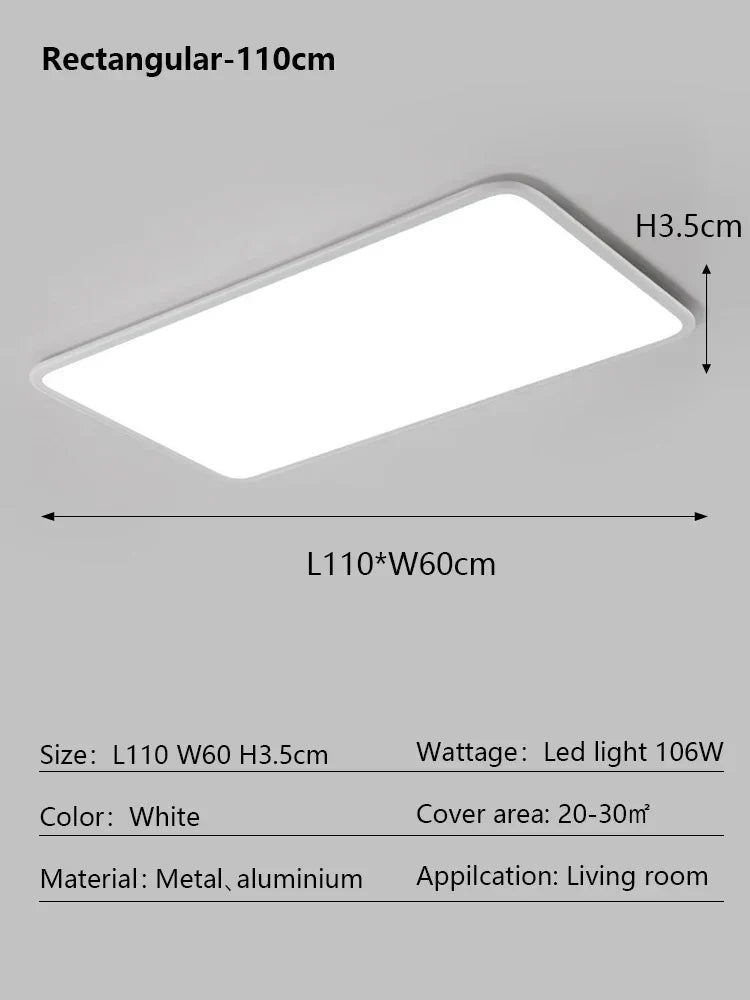 LED Ceiling Light: Nordic Style Ultra Thin Square Lamp for Living Room and Bedroom