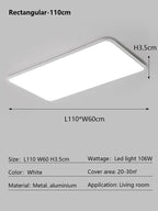 LED Ceiling Light: Nordic Style Ultra Thin Square Lamp for Living Room and Bedroom