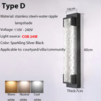 Dimmable LED Stainless Steel Outdoor Wall Sconce for Villa Garage Garden Courtyard