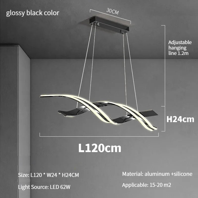 Modern Gold Dimmable LED Pendant Chandelier for Dining Room Kitchen Island