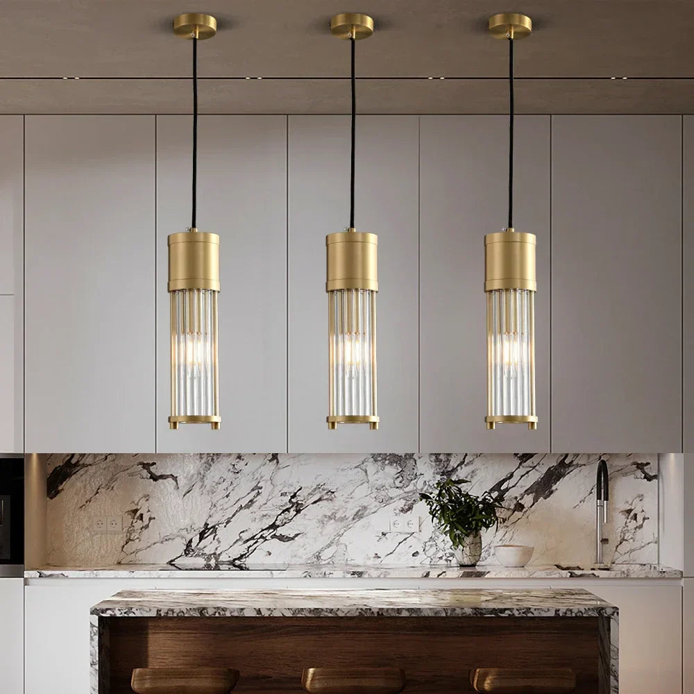 Glass Shade Pendant Lights for Kitchen Island - Adjustable Ceiling Chandeliers for Dining Room