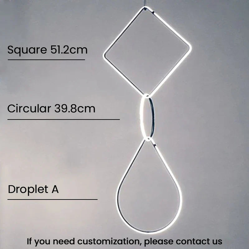Minimalistic Pendant Light - Designer Ring Lamp for Office, Living Room, Bedroom