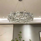 Crystal Chandelier Chrome Ceiling Pendant Light Fixture for Modern Luxury Living Home Décor