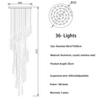 Crystal LED Chandelier: Modern Loft Art Pendant Lighting for Restaurant, Bar, Staircase