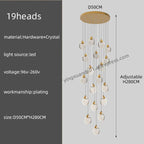 Crystal Chandelier Pendant Light for Luxury Staircase