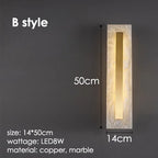 Marble Wall Light: Modern Copper Gold LED Sconce for Bedroom Hotel Corridors