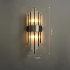 Art Deco Stainless Steel Crystal LED Wall Sconce Black Gold Bedroom Corridor
