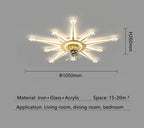 2023 Modern Chandelier Ceiling Fan Lights for Living Room Bedroom Upscale Decor