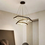 Hexagon Aluminium LED Pendant Light Dimmable Minimalist Chandelier for Living Room Bedroom