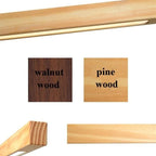 Dimmable Wooden Pendant Lamp: Long Strip Minimalist Hanging Indoor Lighting