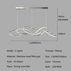 Rose Gold Maillon Pendant Light for Minimalist Dining Room Décor