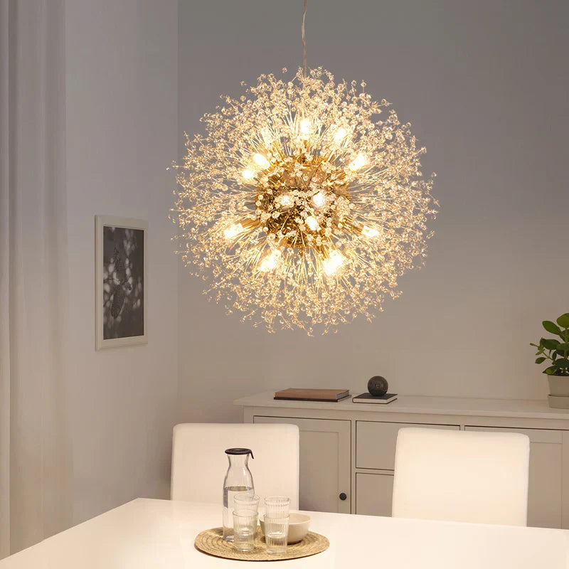Dandelion Chandelier LED Sparkle Ball Crystal Lighting for Restaurant & Living Room