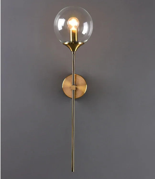 Golden Glass Ball Wall Lamp: Modern Nordic Style Bedside & Living Room Lighting