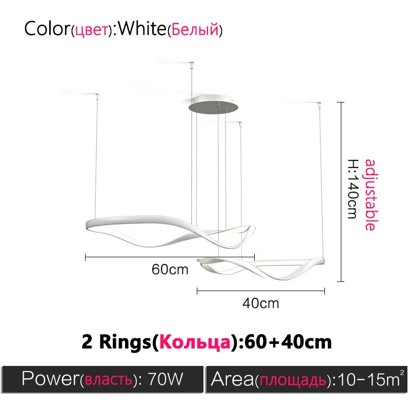 Minimalist Modern LED Chandelier for Living Room - Creative Nordic Hall Lamps