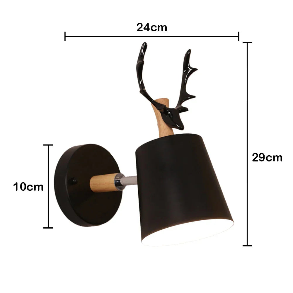 Nordic Wooden Wall Lamp Bedside Light for Bedroom Living Room E27 Macaroon Style