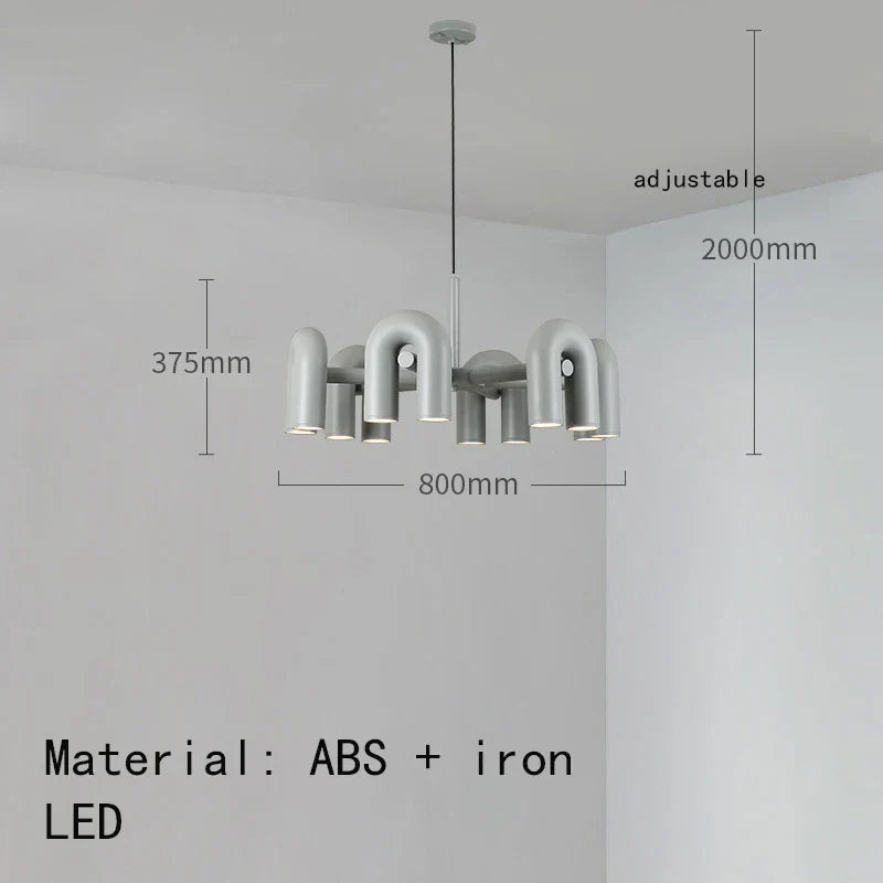 U-shaped Iron Chandelier Modern Minimalist LED Lighting for Home and Restaurant
