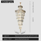 Crystal Chandelier: Luxury Spiral Staircase Pendant Light for Duplex Hollow Loft