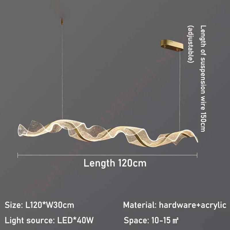 Gold Acrylic LED Pendant Lamps - Nordic Design for Home Decor Lighting