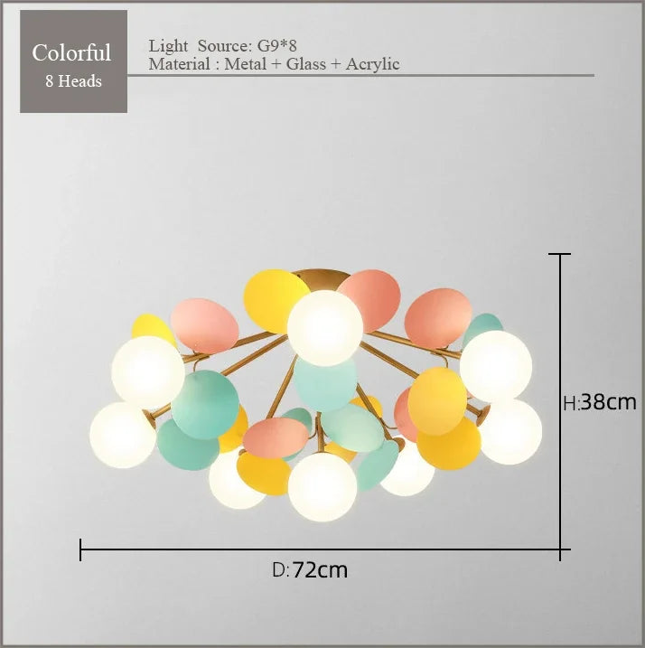 Frost Glass Ceiling Chandelier for Home Indoor Lighting