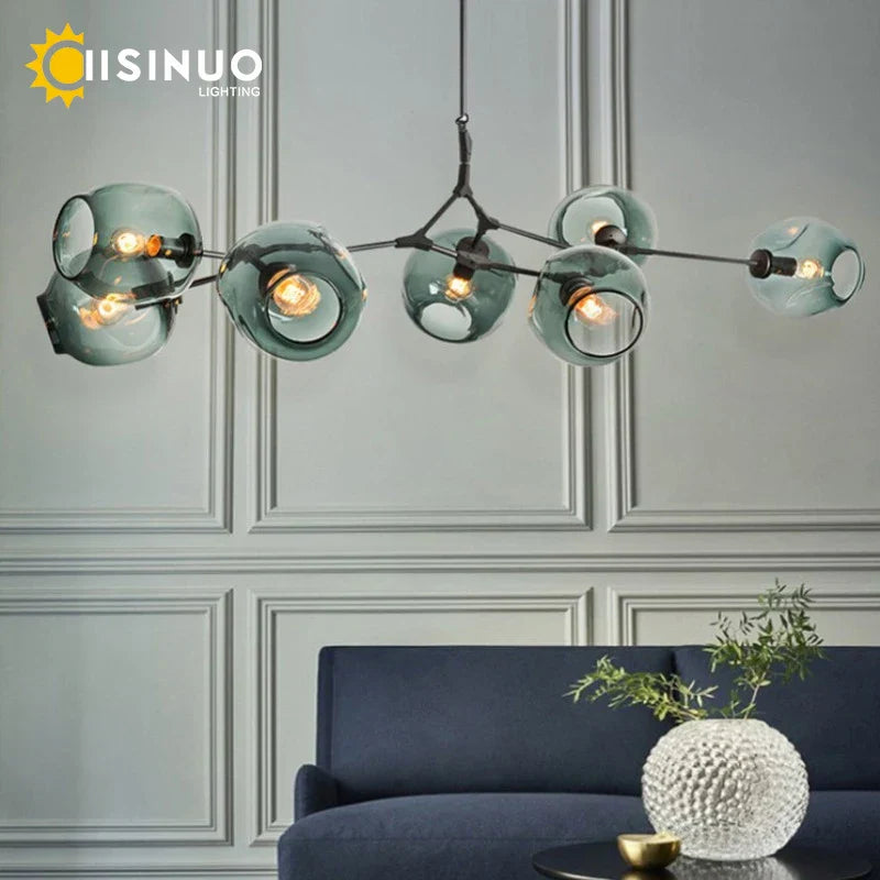 Molecular Design Glass Chandelier Ceiling Pendant for Luxury Living & Dining Rooms