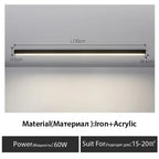 Black Linear LED Ceiling Light for Aisle, Bedroom, Dining, Living Room – Minimalist Design