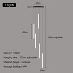 Acrylic Stair Pendant Lights for Modern Villa Decor - Duplex Loft LED Chandelier