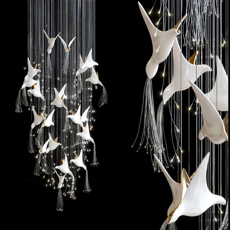 Modern Glass Ceiling Chandelier for Living Room, Hotel, Villa, and Duplex Building