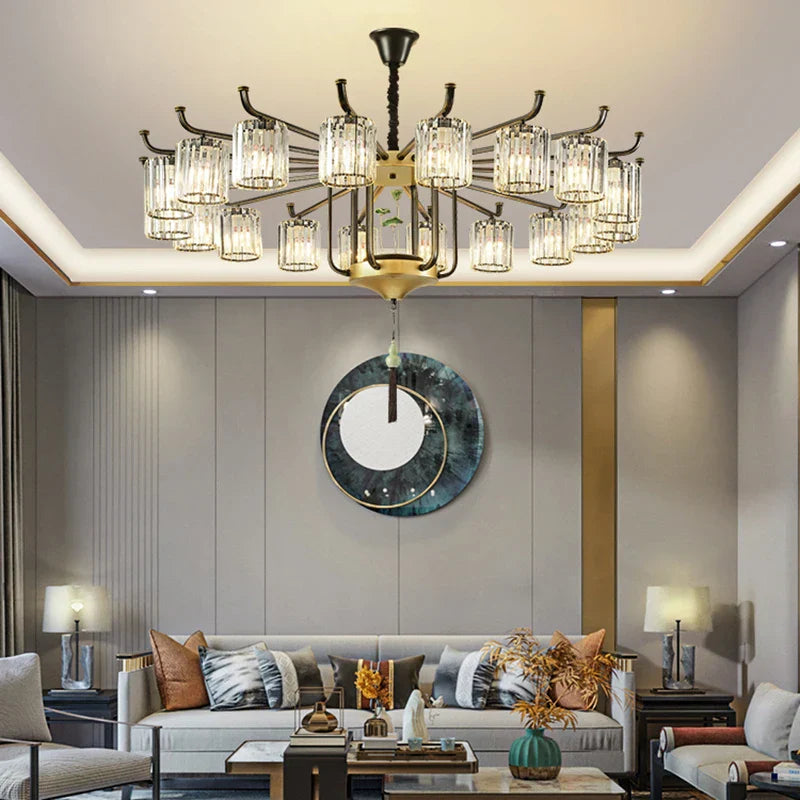 Luxury Crystal Chandelier: Modern Chinese Villa Living Room Lighting