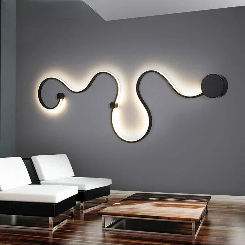 Contemporary Acrylic Wall Lamps in White/Black Iron for Home Decor