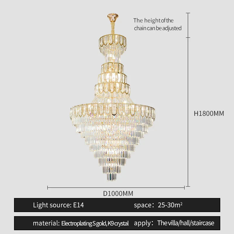Elegant Crystal Chandelier for Luxury Living Room Decor