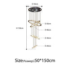 Chrome Rings Crystal Chandelier: Modern Luxury Staircase Lighting for Villa Lobby Fixtures