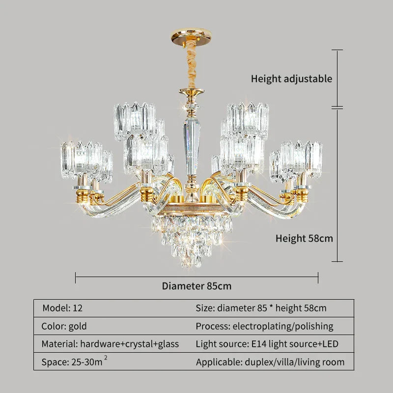 Crystal Chandelier: Elegant European Garden Lamp for Living Room, Bedroom