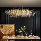Crystal Branch Chandelier LED Pendant Lamps Elegant Villa Living Room Gold Decor