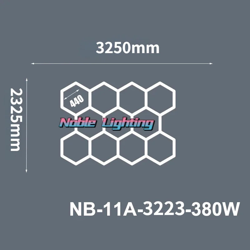 Honeycomb LED Ceiling Light for Car Showroom and Workshop