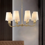 Rural Fabric Gold Pendant Chandelier for Living Room, Bedroom, and Restaurant Lighting