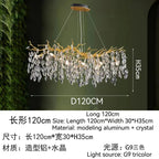 Golden Crystal Tree Chandelier, Luxury Matte Aluminum Art Ceiling Light for Living Room