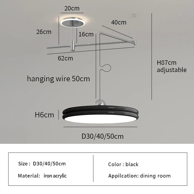 Nordic Swinging Arm LED Pendant Lights for Dining Table by Afralia™