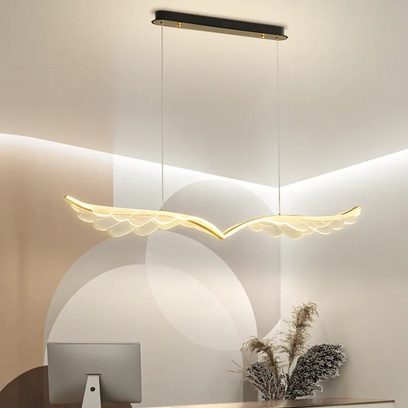 Winged LED Chandelier: Modern Acrylic Pendant Light for Home, Bar, Restaurant