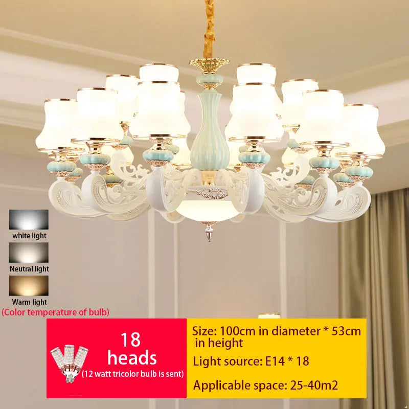 Deluxe Duplex Living Room Chandelier - Elegant Villa & Hotel Pendant Lighting