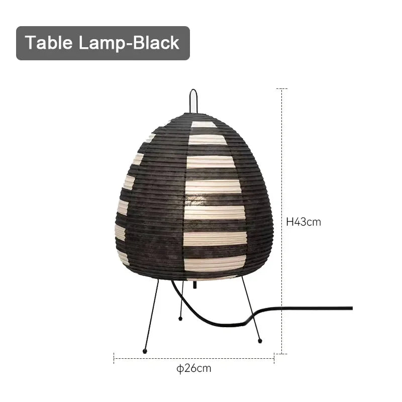 Modern Tripod Rice Paper Table Lamp LED Night Light for Bedroom Home Decor