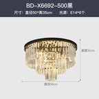 Crystal Gold Black LED Chandelier: Modern Multi-Storey Pendant Lamp Lighting