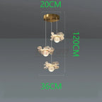 Butterfly LED Chandelier Copper Pendant Light for Bedroom Living Room Decoration