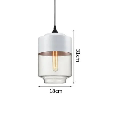 Wood Color Glass LED Pendant Light for Bedroom Dinning Living Room