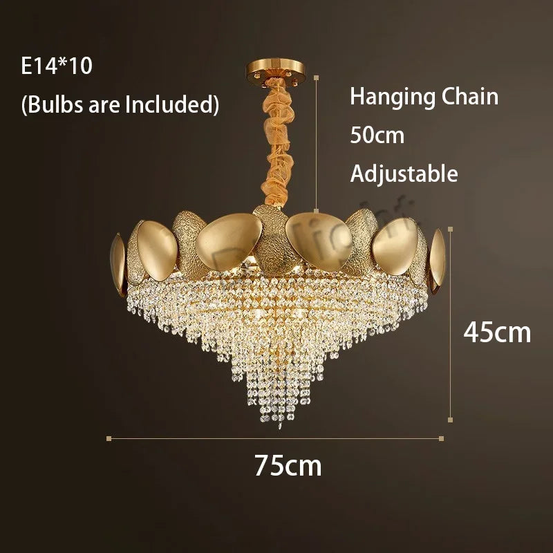 Crystal Tassles LED Pendant Chandelier | Modern Luxury Living Room Ceiling Light