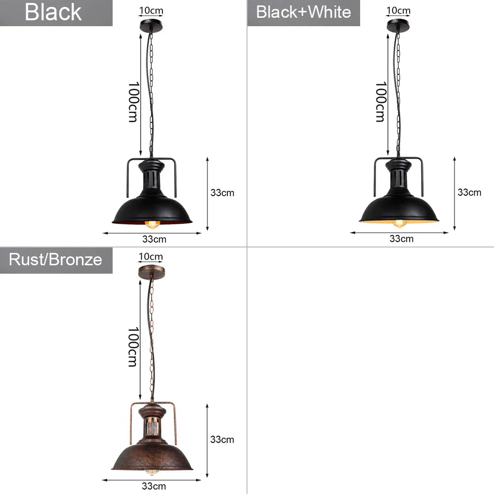 Industrial Loft Chandelier Pendant Lamp LED Edison Vintage Hanging Light