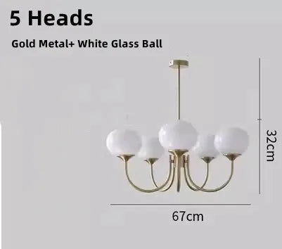 Glass Ball Chandelier: Creative Bauhaus Arts for Girls Bedroom & Home Decor