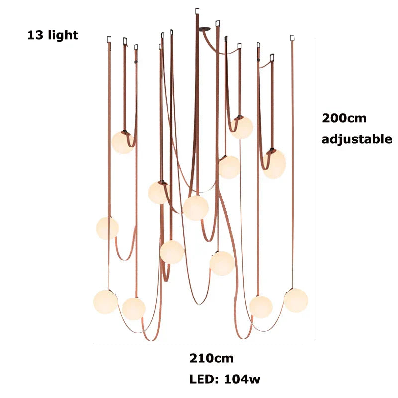 Glass Ball Pendant Lamp for Loft Living Dining Room, LED Lighting