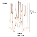 Glass Ball Pendant Lamp for Loft Living Dining Room, LED Lighting